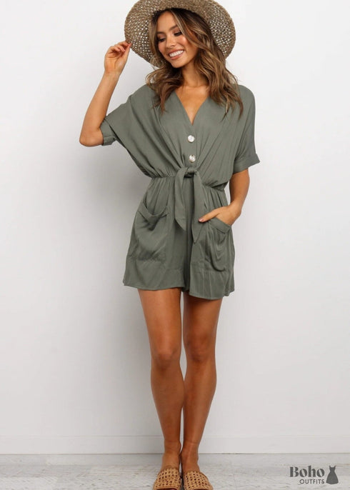 Red & Green Boho Jumpsuit Nina